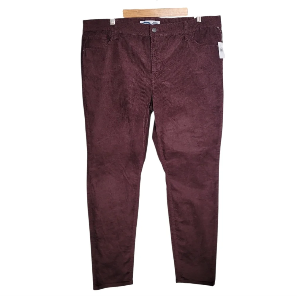 🆕️ Old Navy Mid-Rise Rockstar Super Skinny Corduroy Pants in Brown Tupelo - Picture 2 of 12